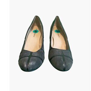 El Naturalista Gray Suede & Leather Wedge Heels Size 8 Womens Shoes Comfortable